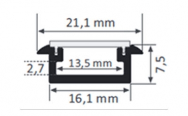 Perfil Led 7,5 mm c/Aba - Frankfurt